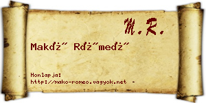 Makó Rómeó névjegykártya
